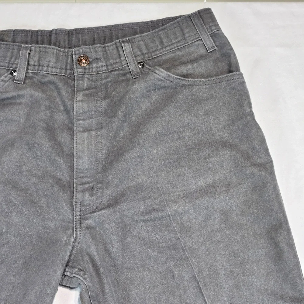 Vintage‎ Levis Action Slacks Mens 38x29 Gray Twill Orange Tab Trousers 0501-0873